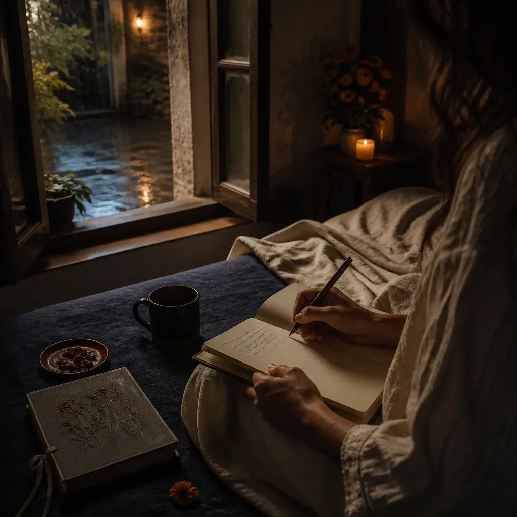 Persona anotando un sueño al despertar