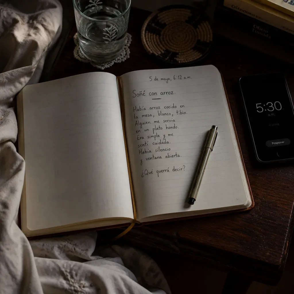 Libreta con un sueño escrito al amanecer