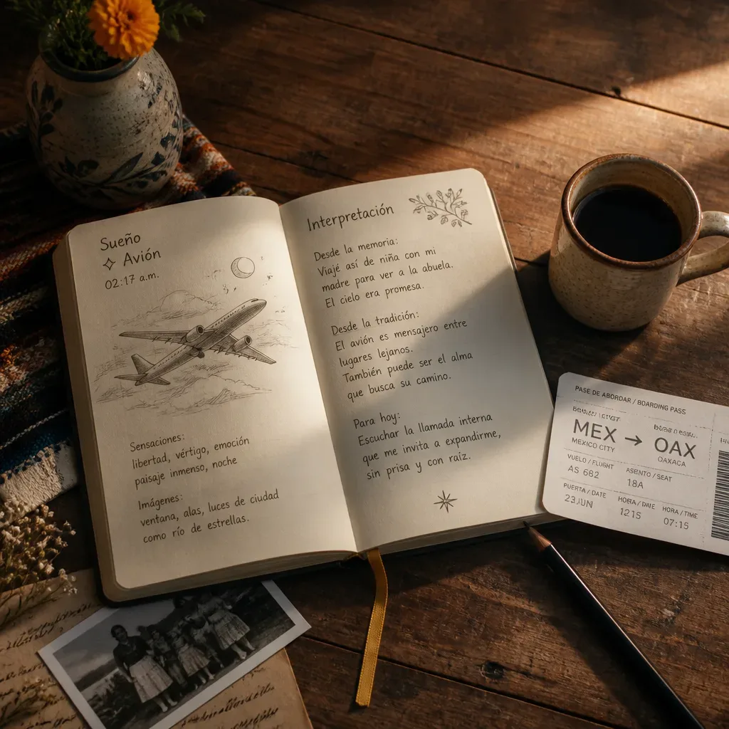 Diario de sueños con boleto de avión