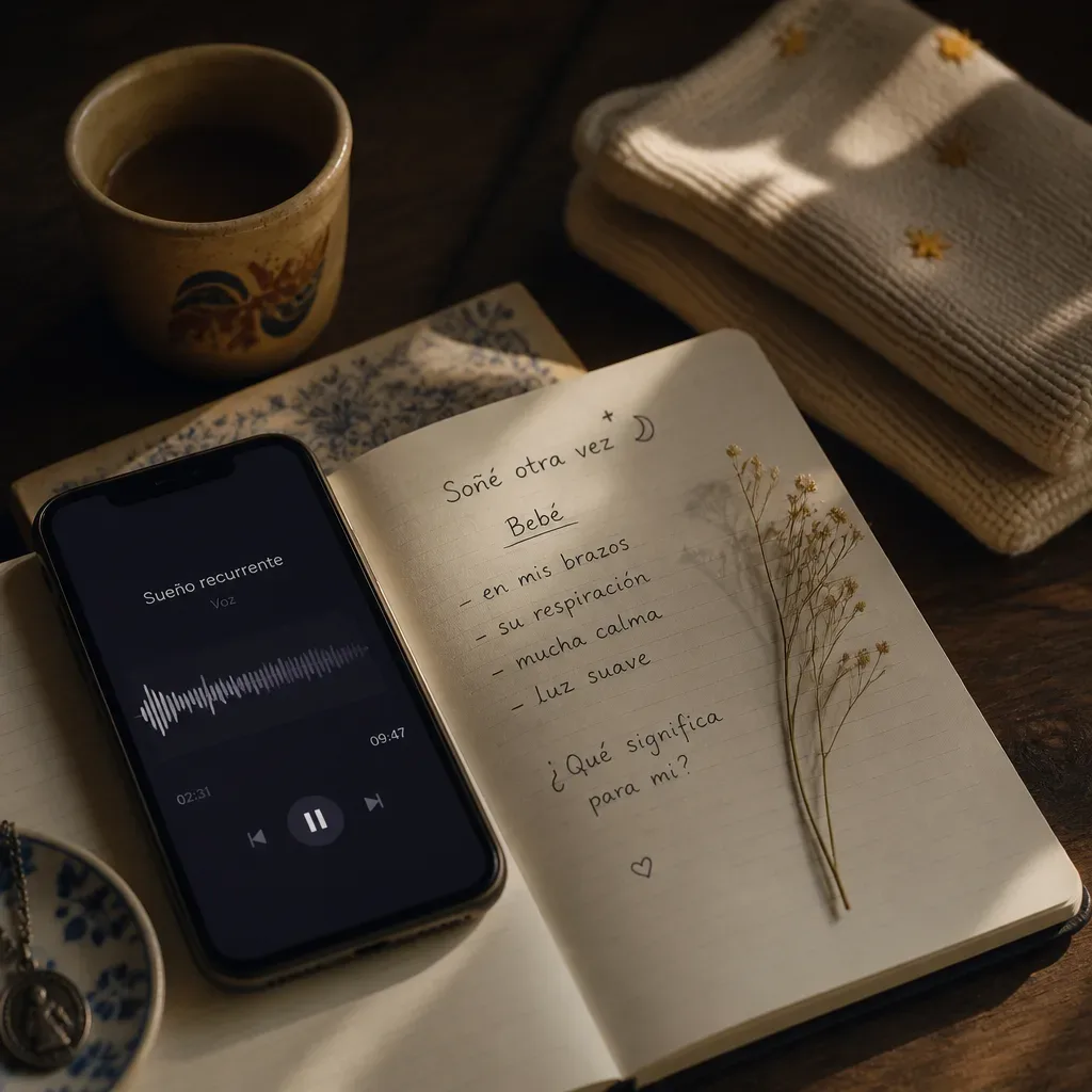 Audio matutino junto a notas de sueños
