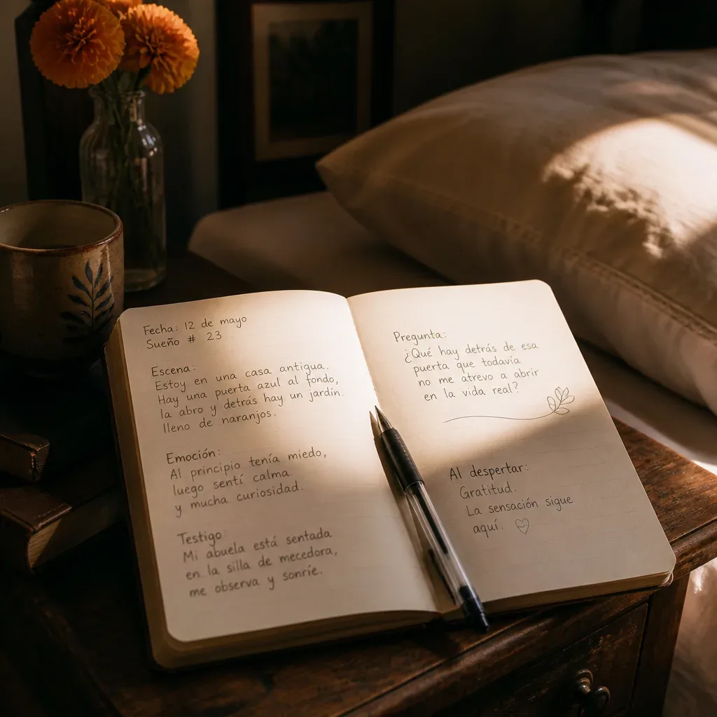 Cuaderno con notas de un sueño