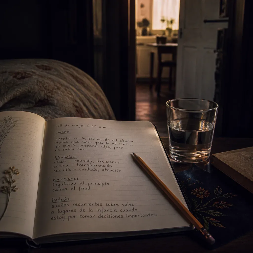 Diario de sueños abierto al amanecer