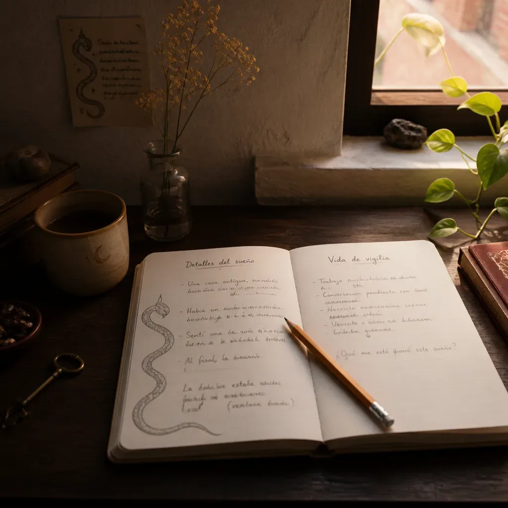 Cuaderno con columnas para registrar un sueño repetido