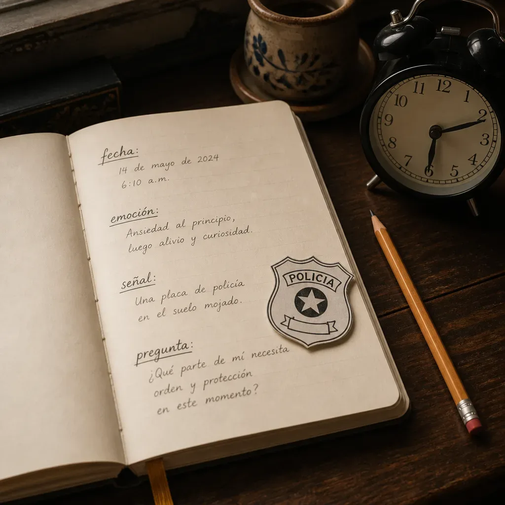 Diario de sueños con señal de policía