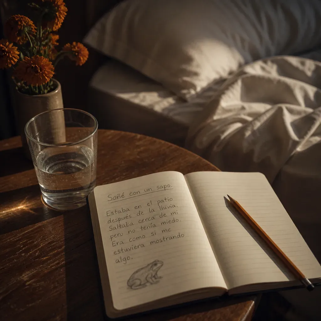 Libreta con un sueño anotado por la mañana