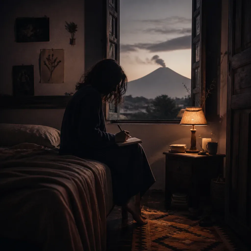 Persona anotando un sueño junto a la cama