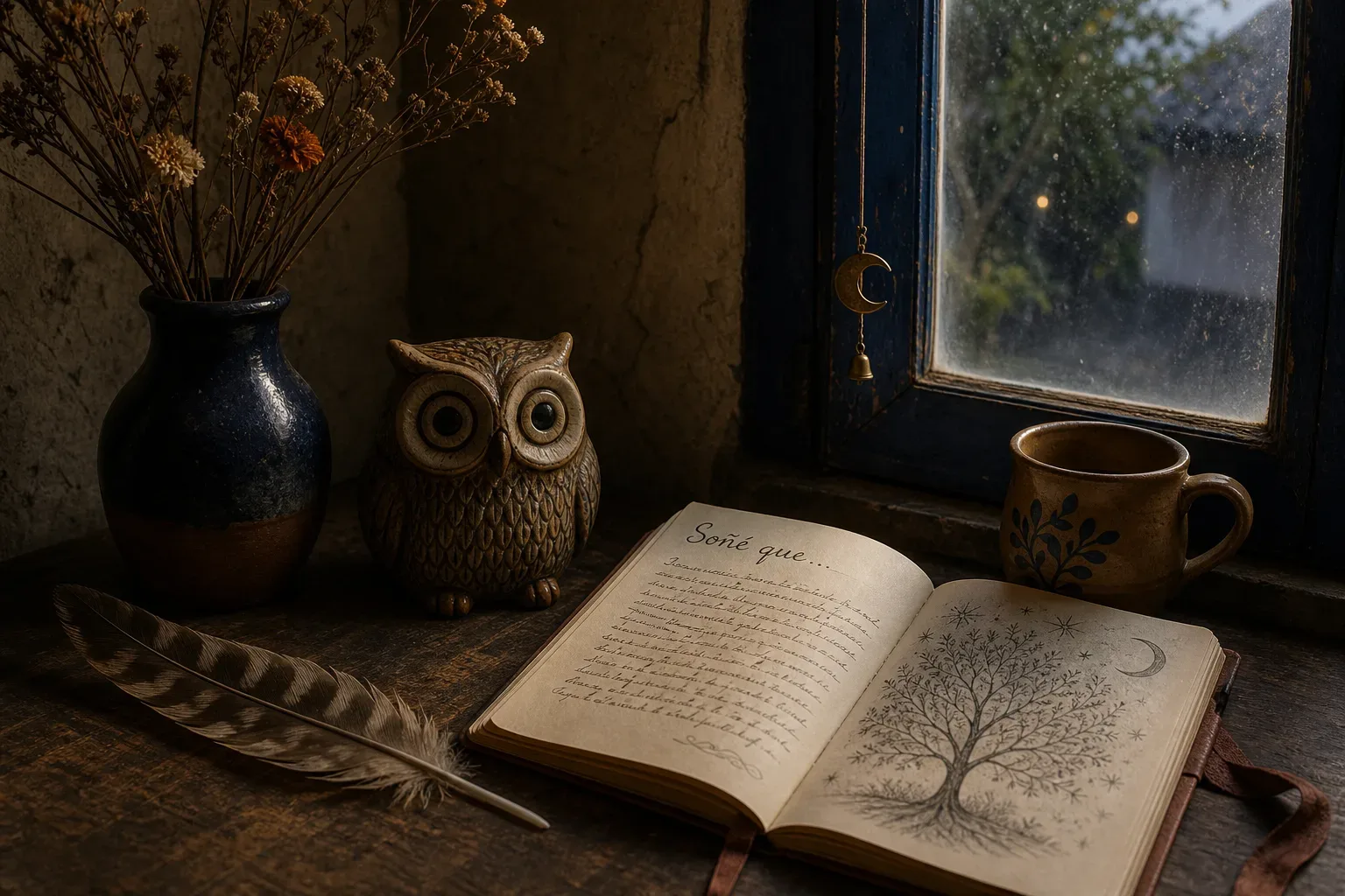 Symbolic still life: Soñar con búhos