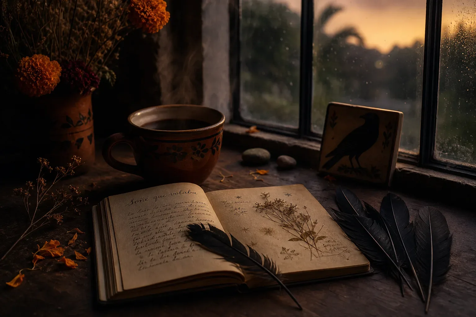 Symbolic still life: Soñar con cuervos