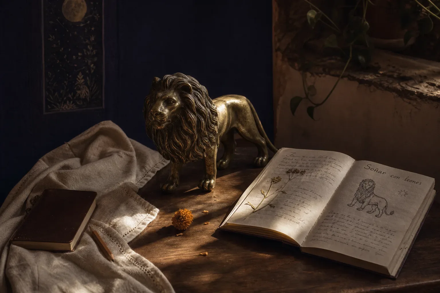 Symbolic still life: Soñar con leones
