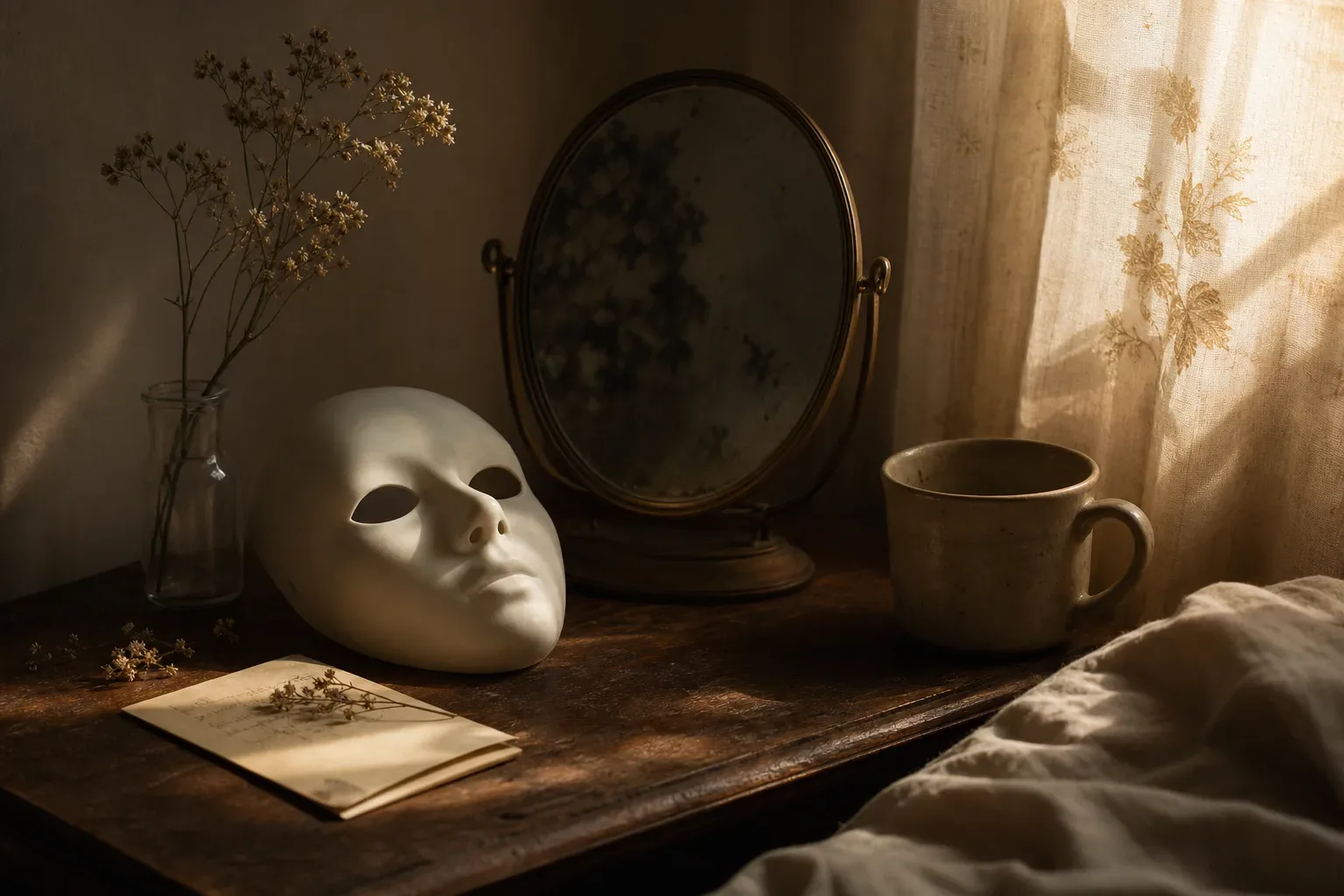 Symbolic still life: Soñar con personas sin rostro
