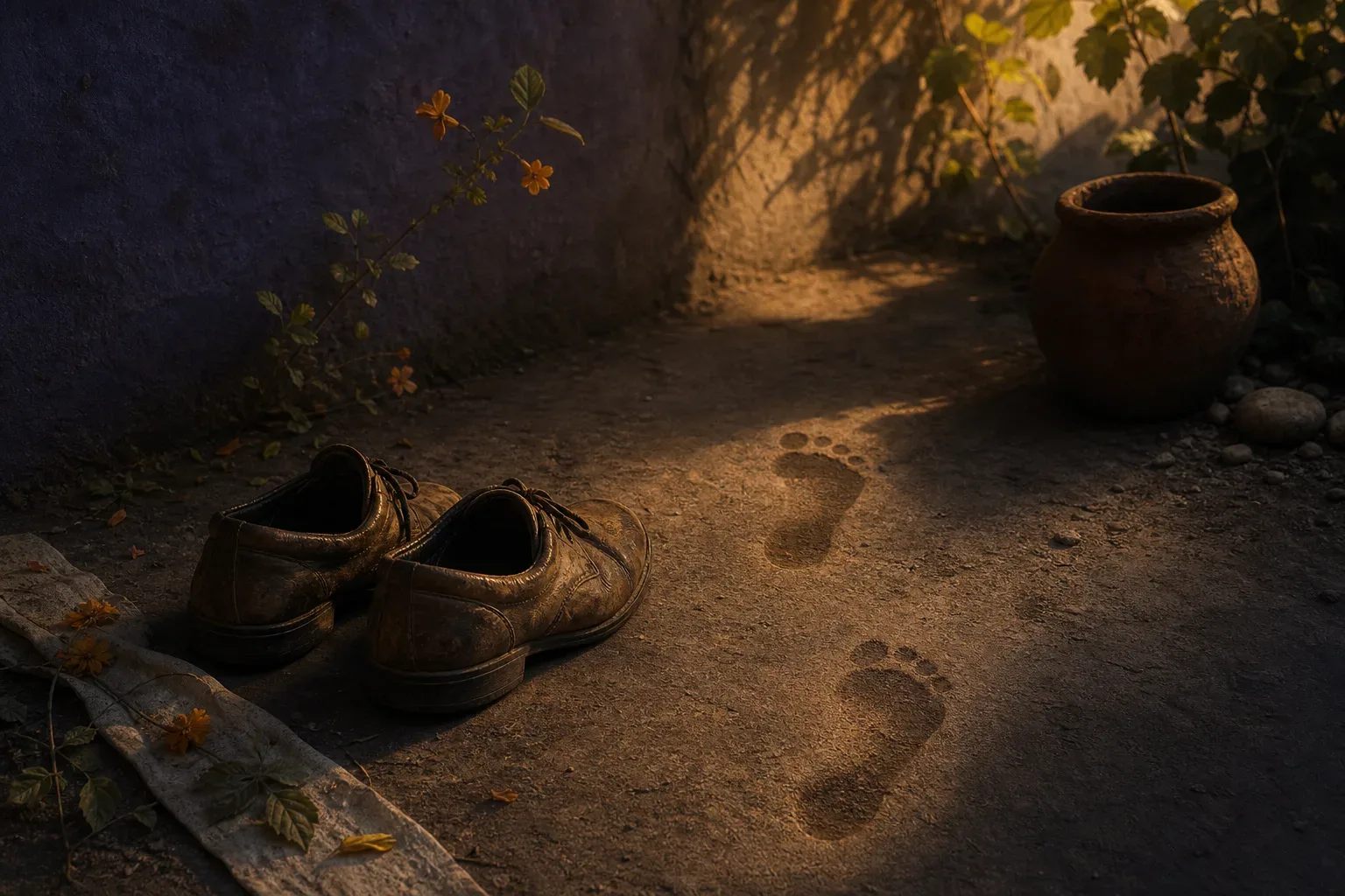 Symbolic still life: Soñar que andas descalzo