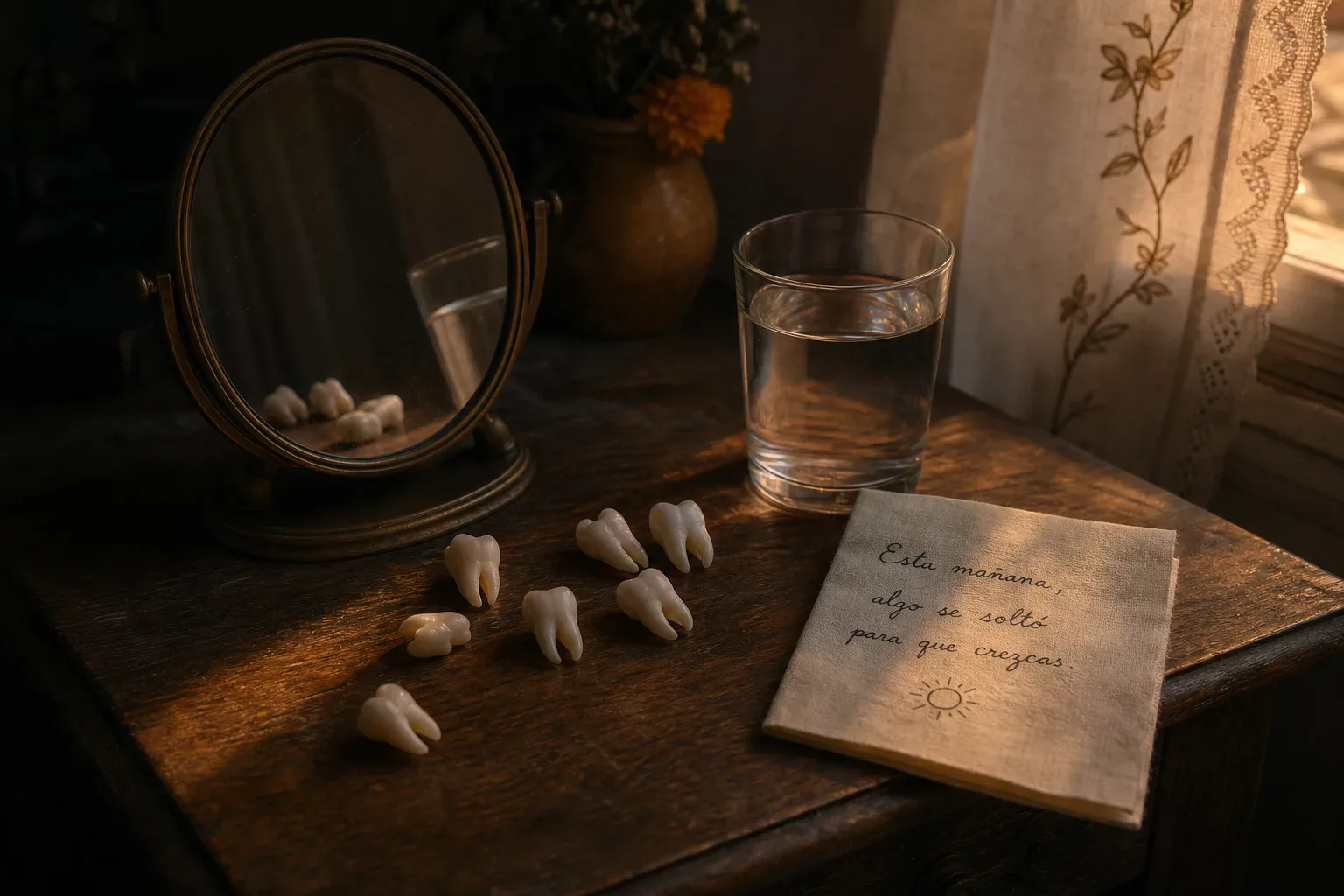 Symbolic still life: Soñar que se te caen los dientes
