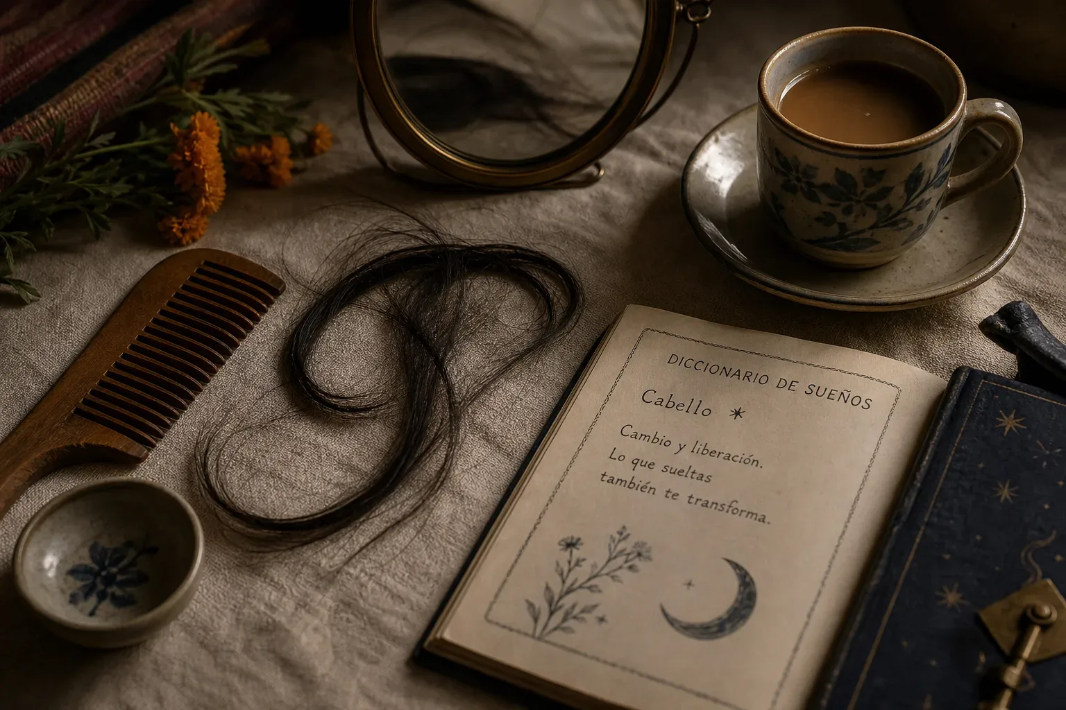 Symbolic still life: Soñar que se te cae el pelo